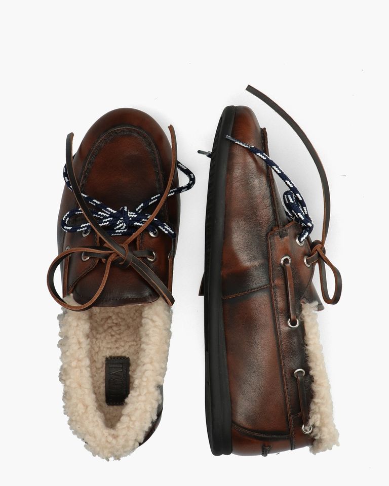 Harvey Fur Donkerbruin Heren Veterschoenen