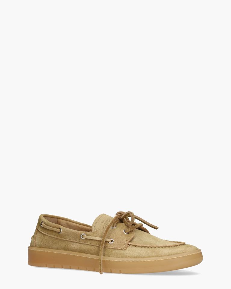 Boat Loafer Brushed Lichtbruin Heren Veterschoenen