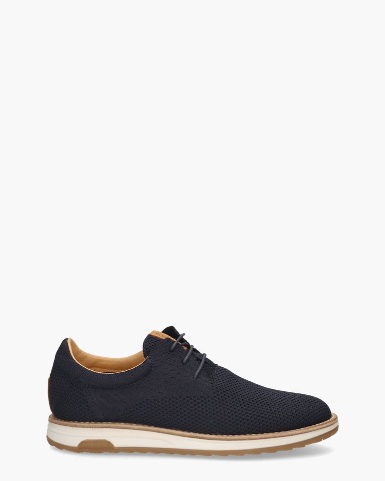 Nolan Knit Donkerblauw Heren Veterschoenen