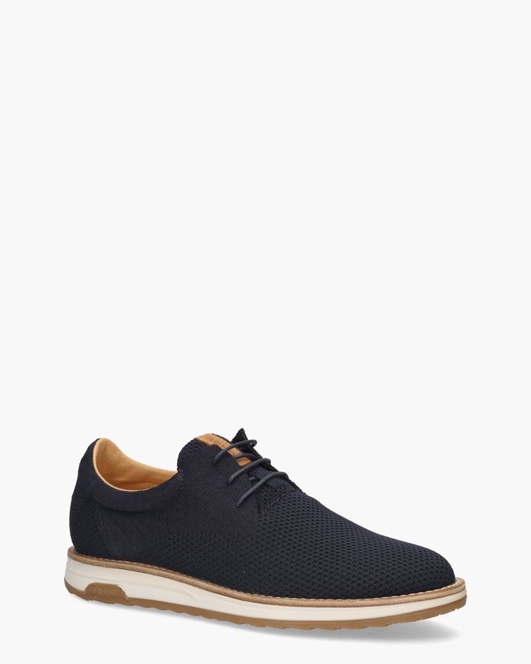 Nolan Knit Donkerblauw Heren Veterschoenen
