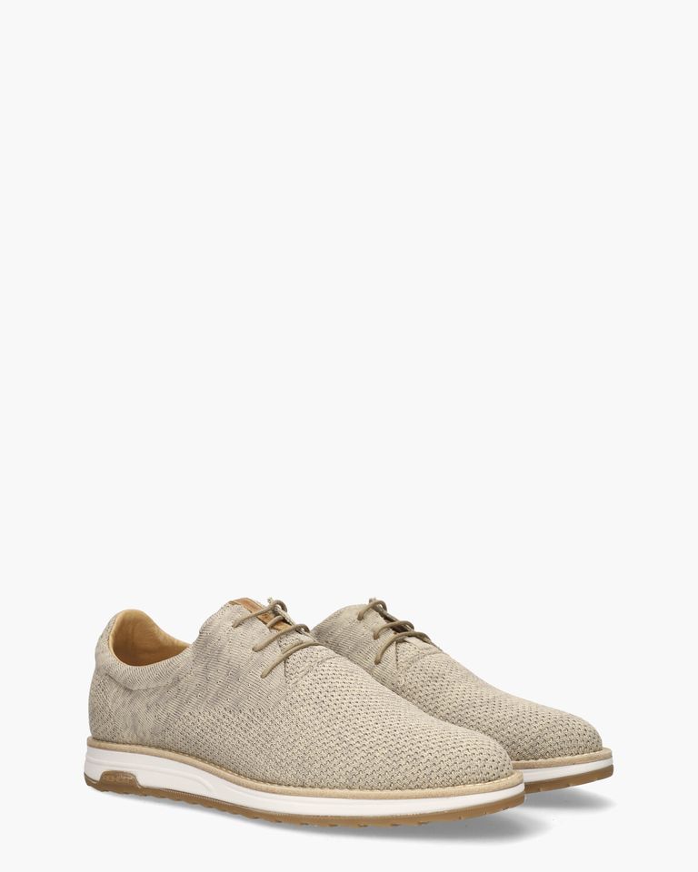 Nolan Knit Beige Heren Veterschoenen