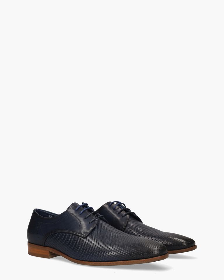 Taff Donkerblauw Heren Veterschoenen