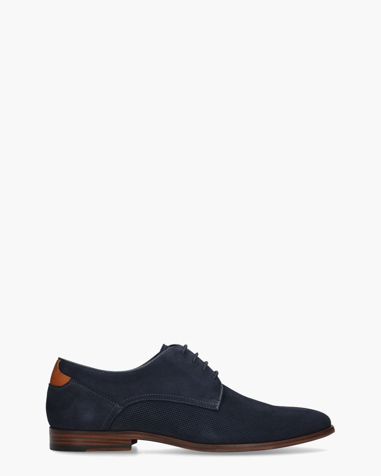 Zandre Donkerblauw Heren Veterschoenen