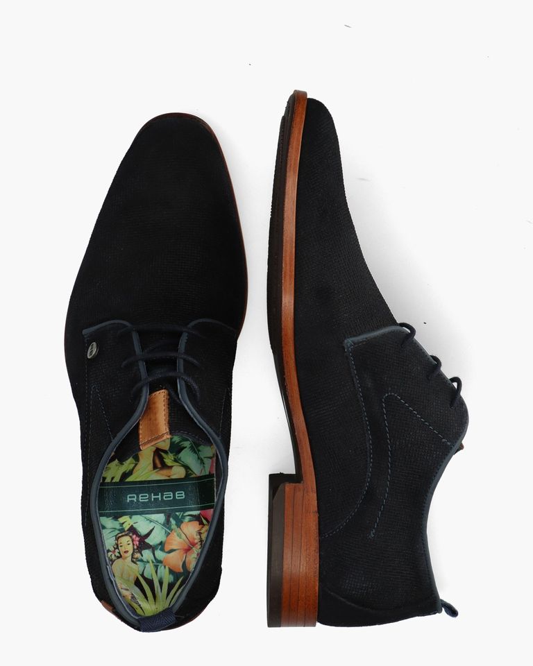 Greg Wall Donkerblauw Heren Veterschoenen