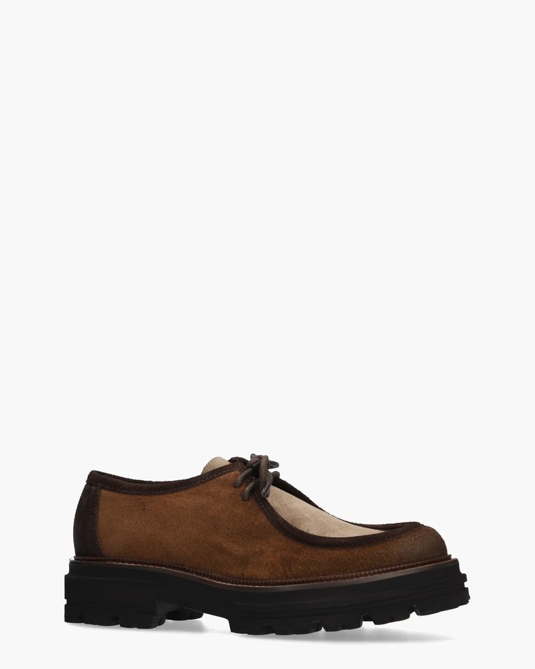 3225 Bruin/Beige Dames Veterschoenen