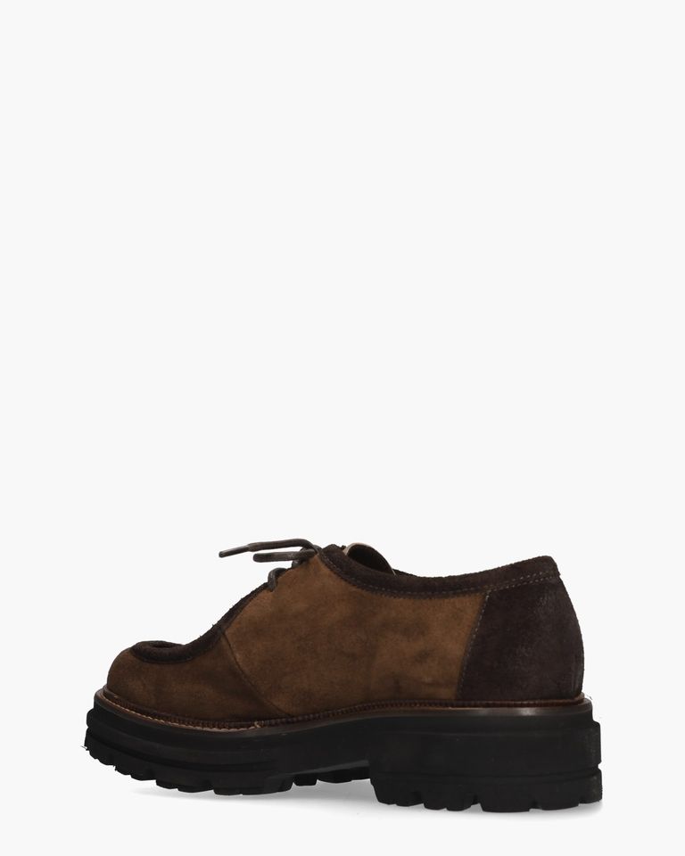 3225 Bruin/Beige Dames Veterschoenen