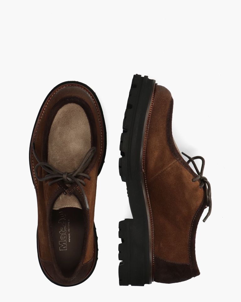 3225 Bruin/Beige Dames Veterschoenen