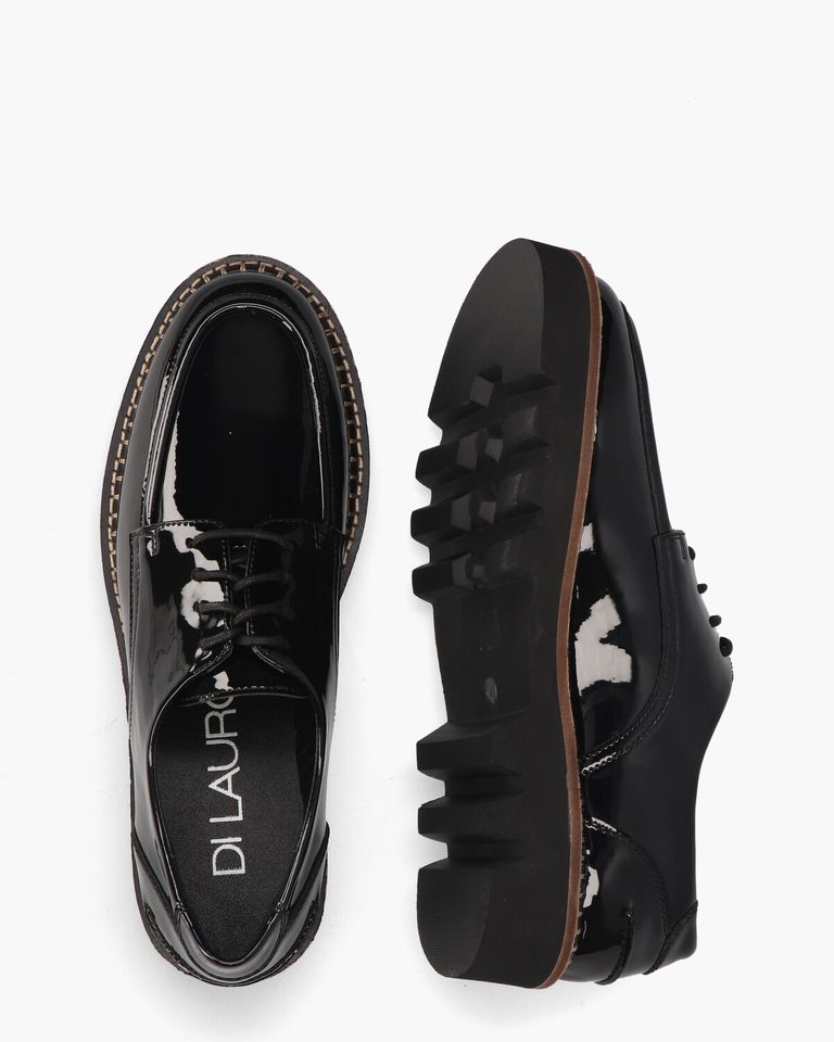 Vilene Zwart Dames Veterschoenen