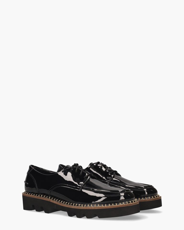 Vilene Zwart Dames Veterschoenen