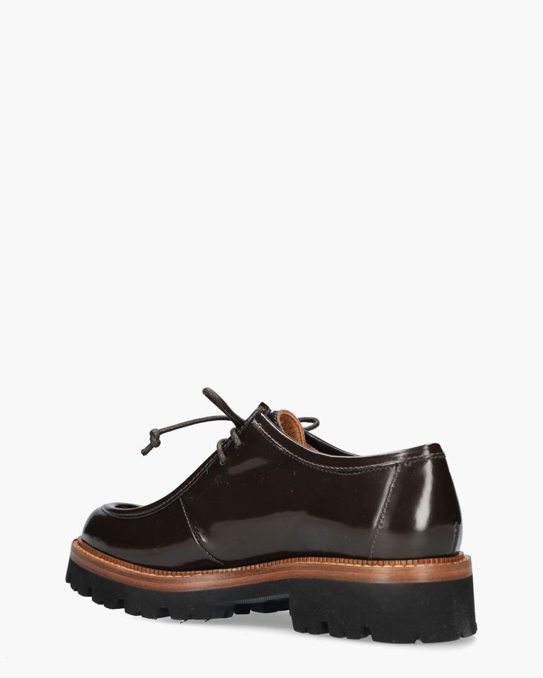 3225 Donkerbruin Dames Veterschoenen