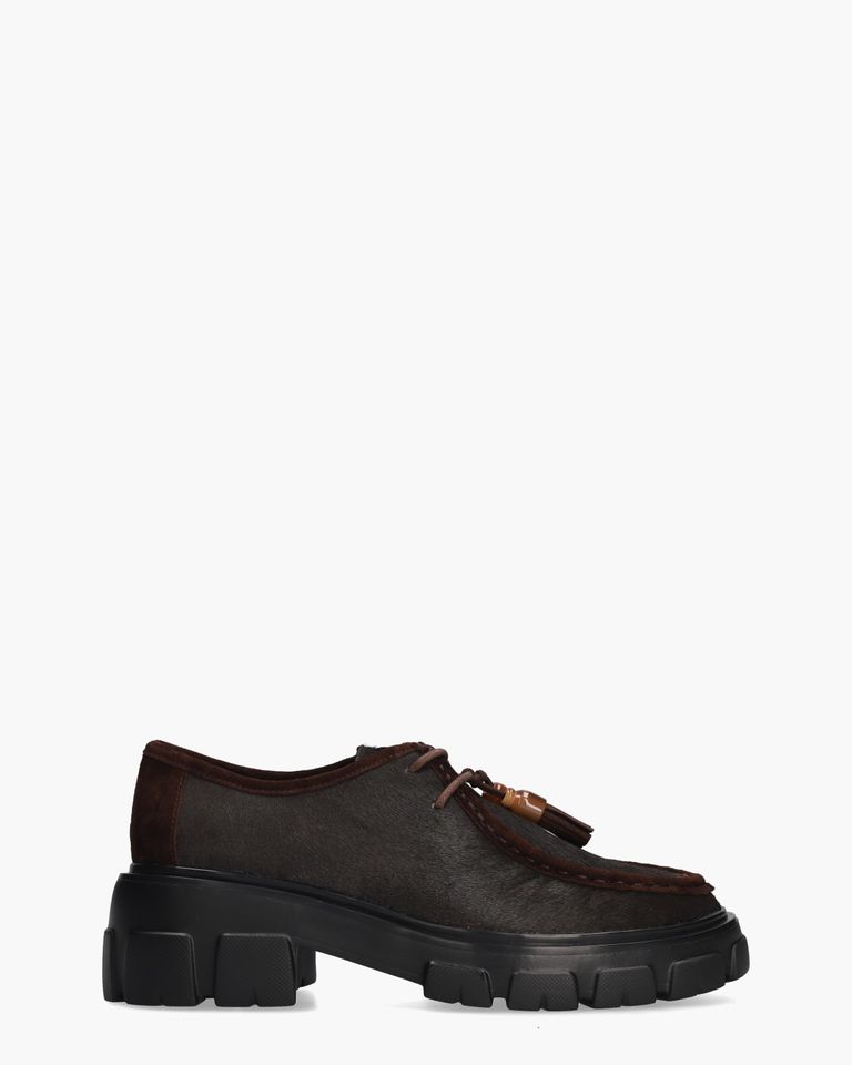 Amely Donkerbruin Dames Veterschoenen