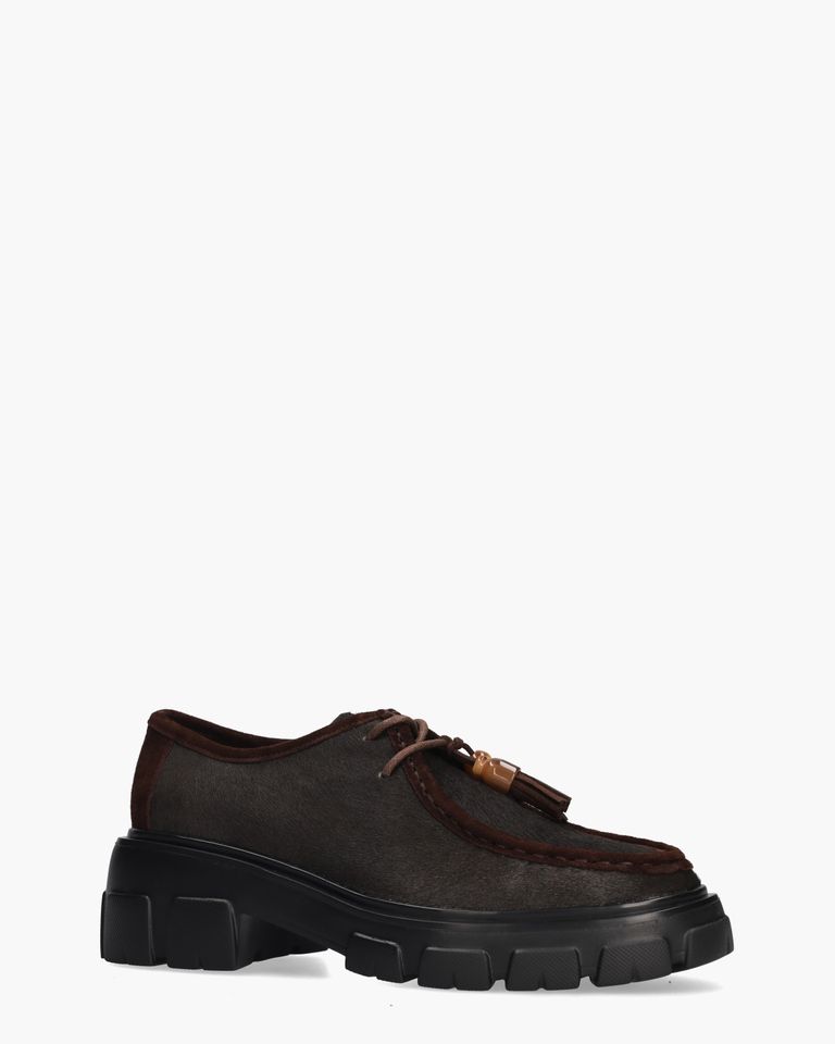 Amely Donkerbruin Dames Veterschoenen