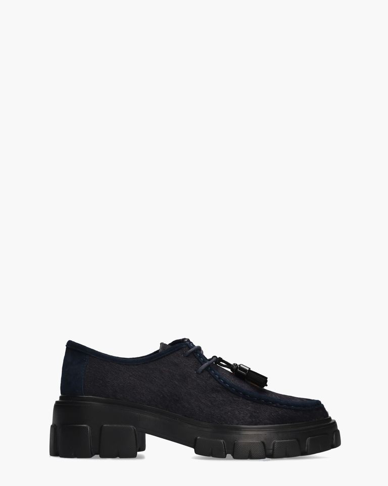 Amely Donkerblauw Dames Veterschoenen
