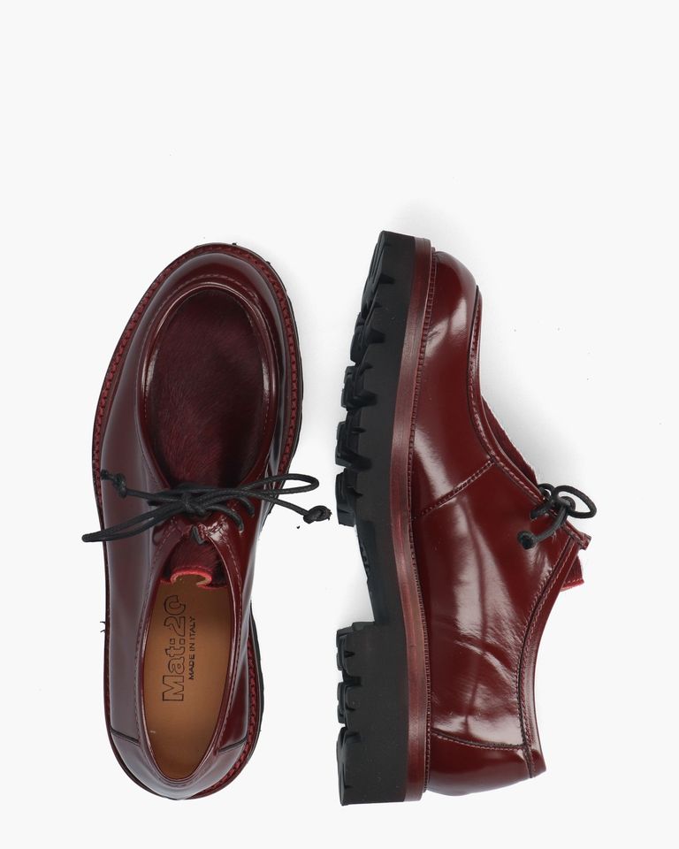 3225 Bordeauxrood Dames Veterschoenen