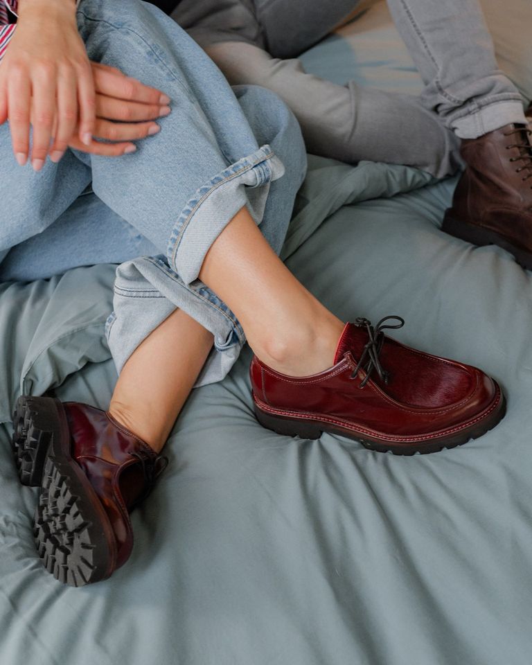 3225 Bordeauxrood Dames Veterschoenen