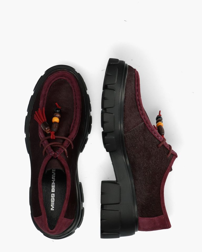 Amely Bordeauxrood Dames Veterschoenen