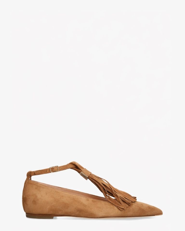 Fergy Big Tassel Cognac Damesballerina's
