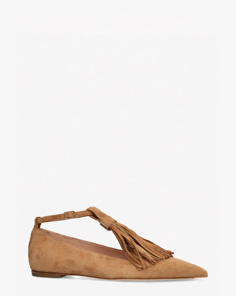 Fergy Big Tassel Cognac Damesballerina's