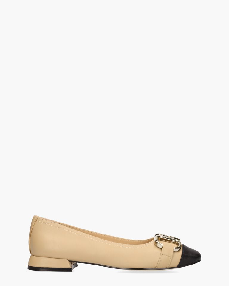 Winola Beige/Zwart Damesballerina's