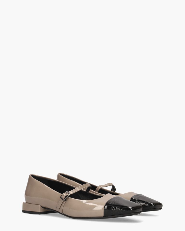 Varleen Taupe/Zwart Damesballerina's