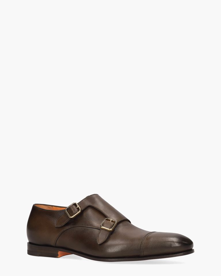 17805 Donkerbruin Heren Gespschoenen