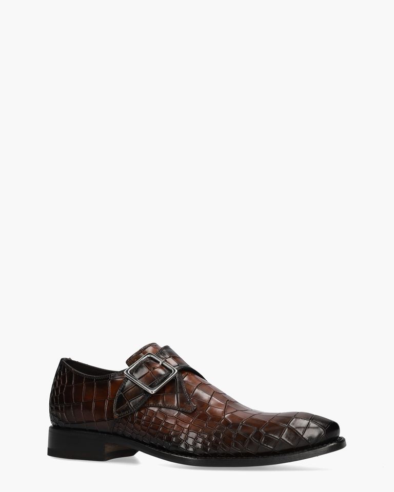 9195 Cognac Heren Gespschoenen