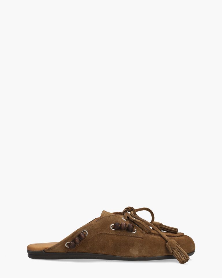Boat Loafer Mule Beads Bruin Damesslippers