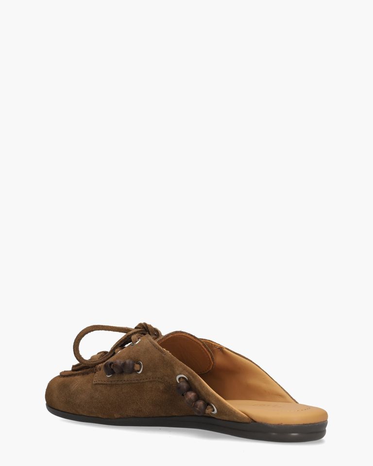 Boat Loafer Mule Beads Bruin Damesslippers