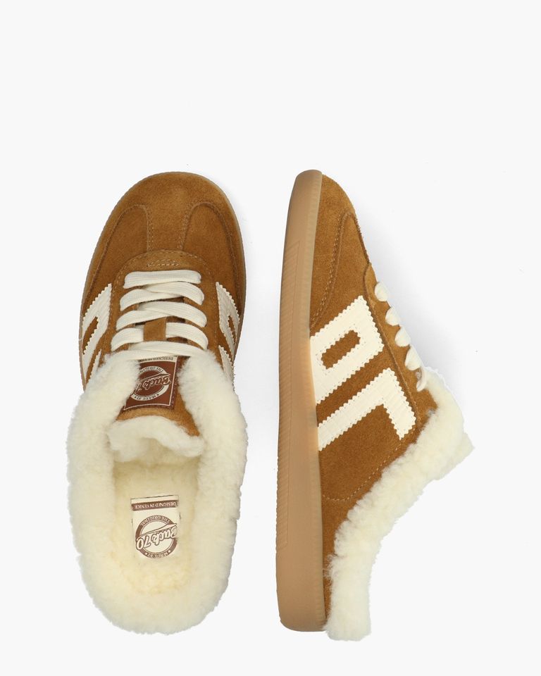 Easter Fur Lined Cognac Damesslippers