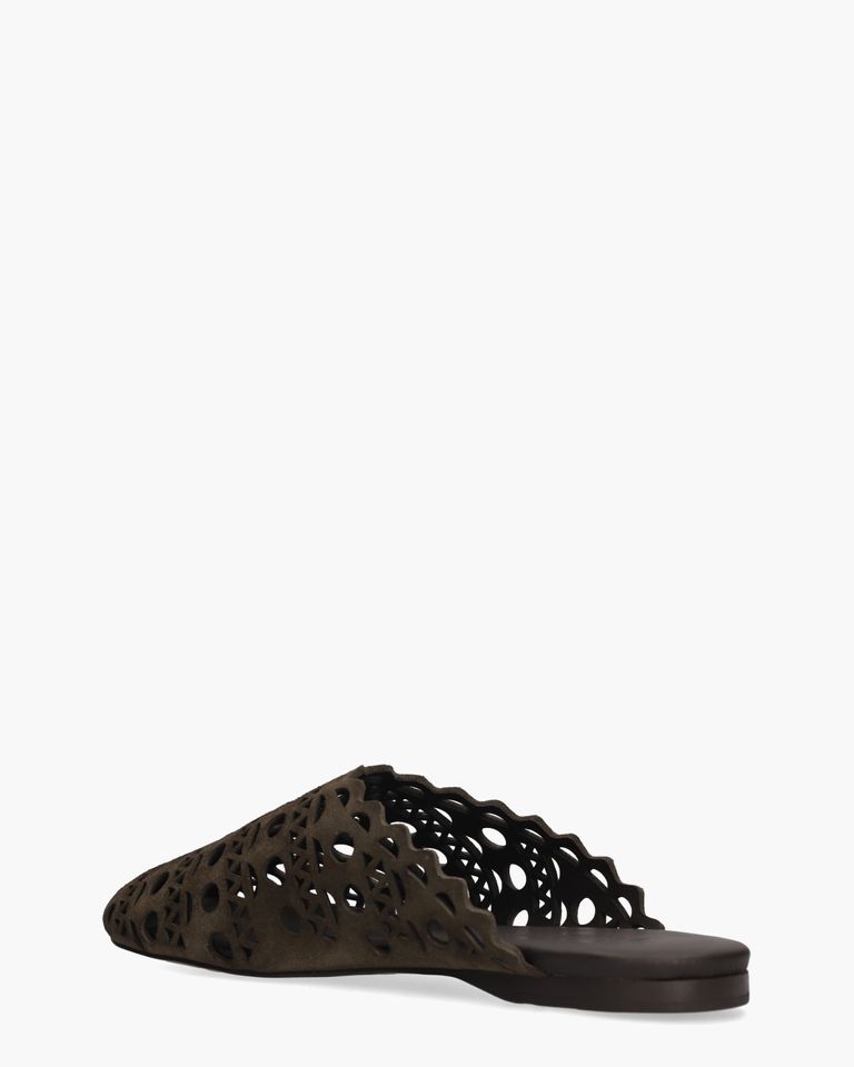 Aztec Mule Donkergroen Damesslippers
