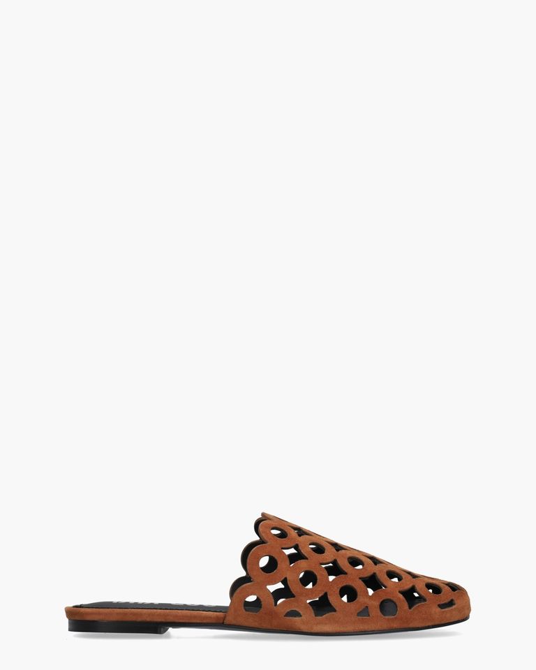 Oribu Cognac Damesslippers