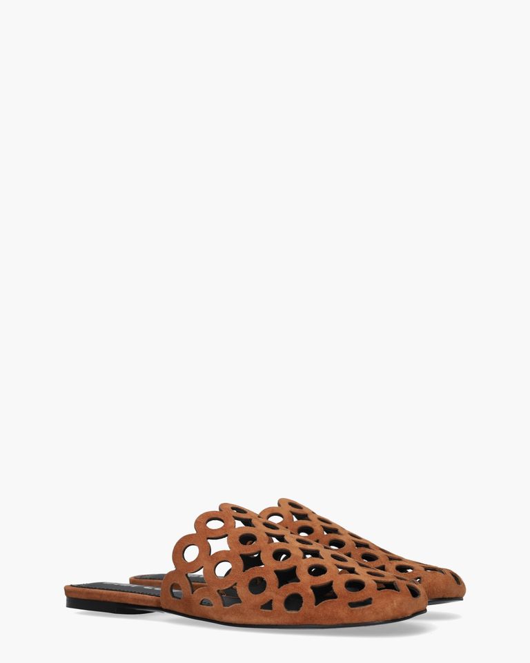 Oribu Cognac Damesslippers