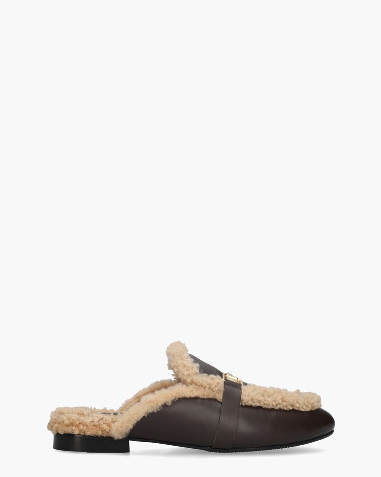 Semi Donkerbruin Damesslippers
