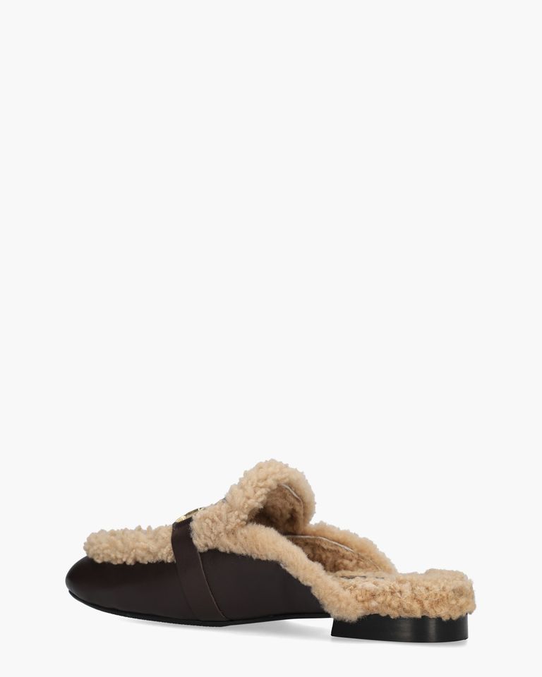 Semi Donkerbruin Damesslippers