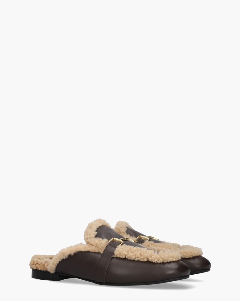 Semi Donkerbruin Damesslippers