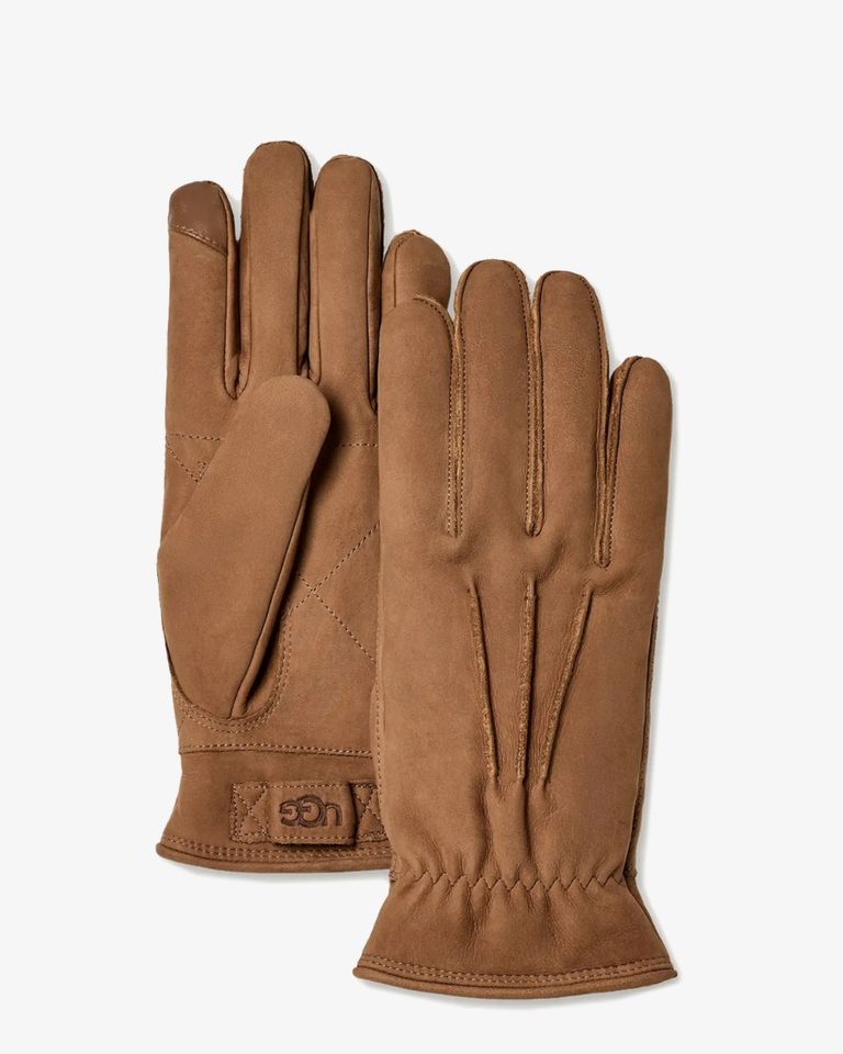 Three Point Leather Bruin Heren Handschoenen