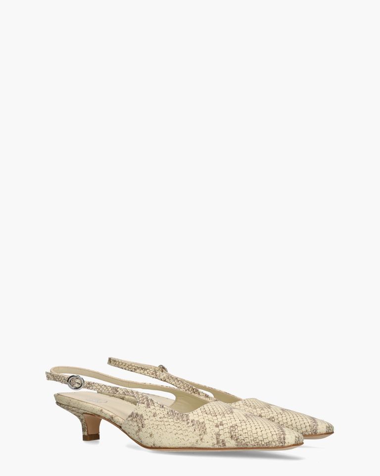 Anna Off-White/Taupe Dames Slingbackpumps