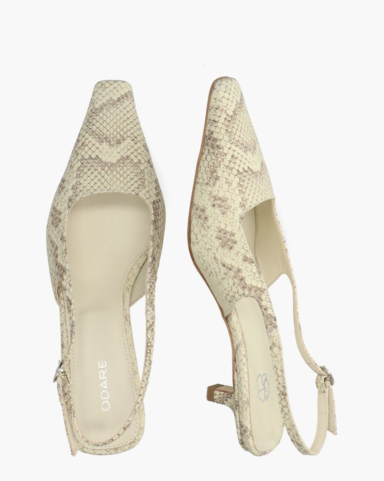 Anna Off-White/Taupe Dames Slingbackpumps