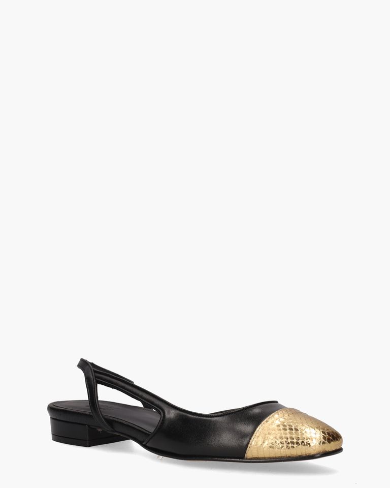 Luisa Zwart/Goud Damesloafers