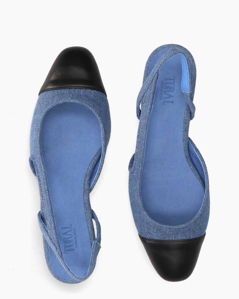 Luisa Jeansblauw/Zwart Damesloafers