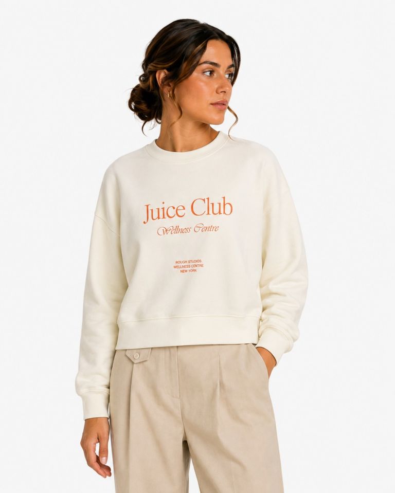 Juice Club Sweater Off-White Damessweater