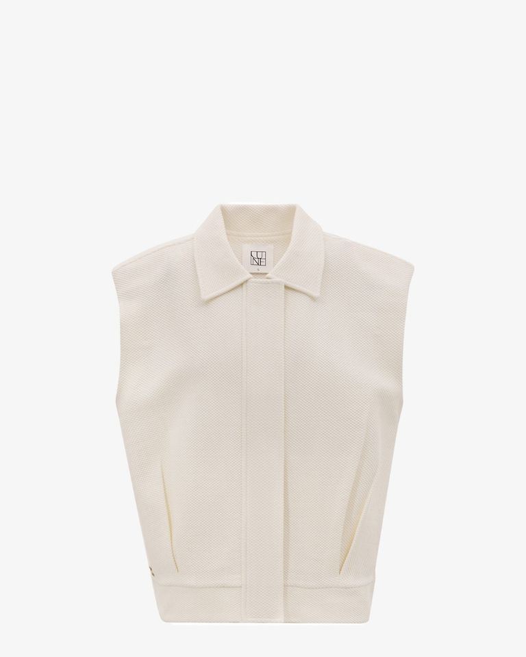 Moon Classic Sleeveless Jacket Off-White Damestop