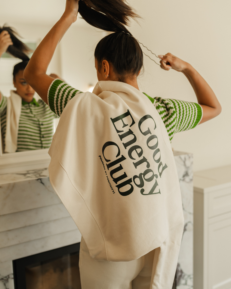 Good Energy Club Ecru/Donkergroen Damessweater