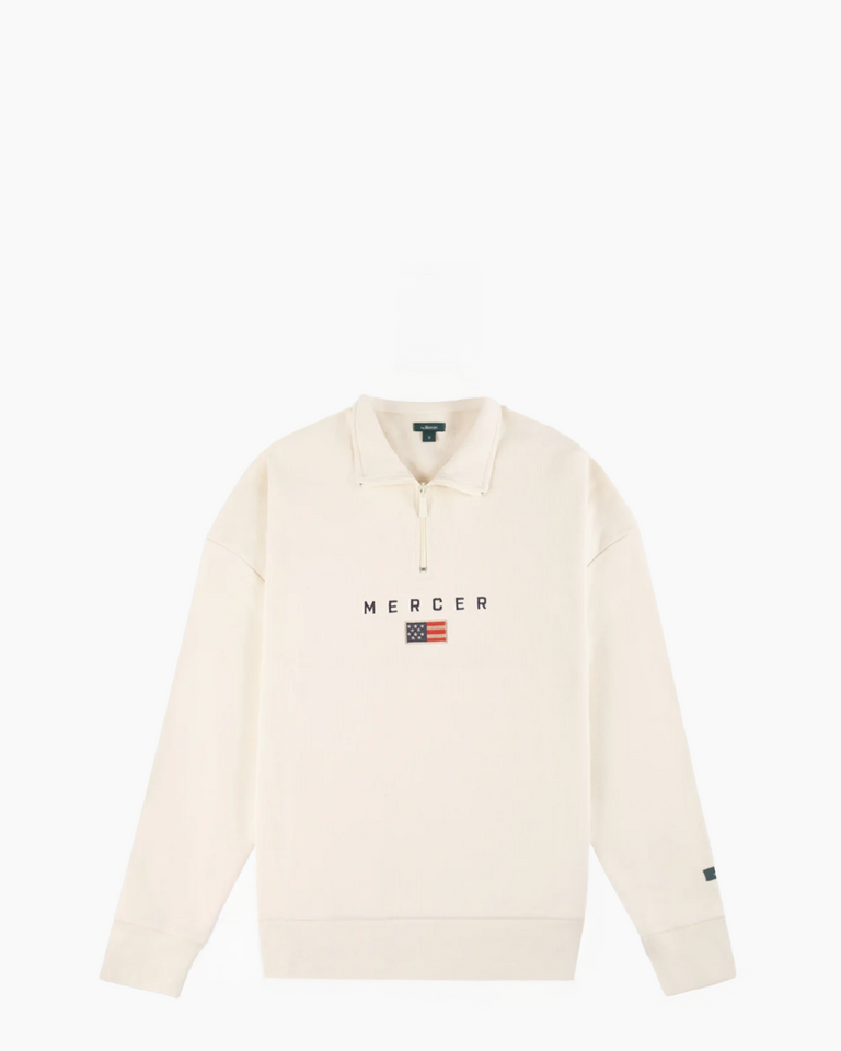 Mercer Amsterdam The Mercer Quarter Zip Off-White Sweater - Van