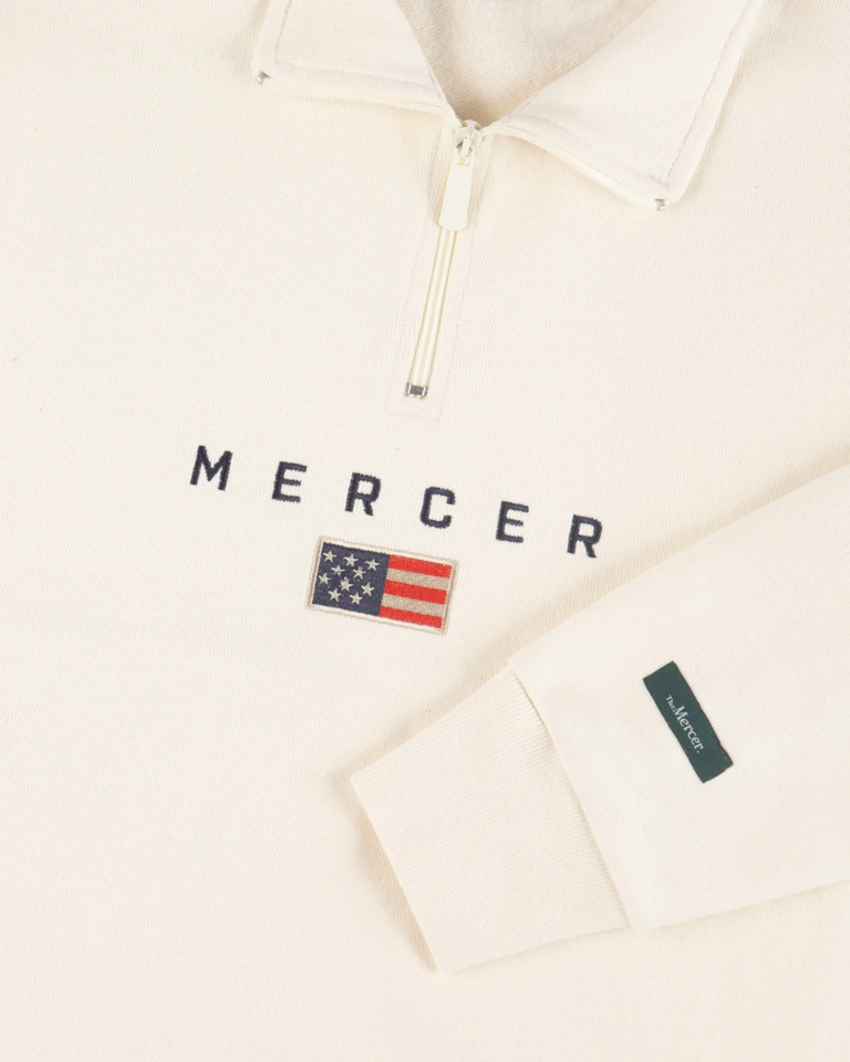 Mercer Amsterdam The Mercer Quarter Zip Off-White Sweater - Van