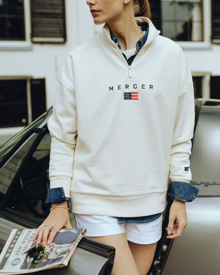 Mercer Amsterdam The Mercer Quarter Zip Off-White Sweater - Van