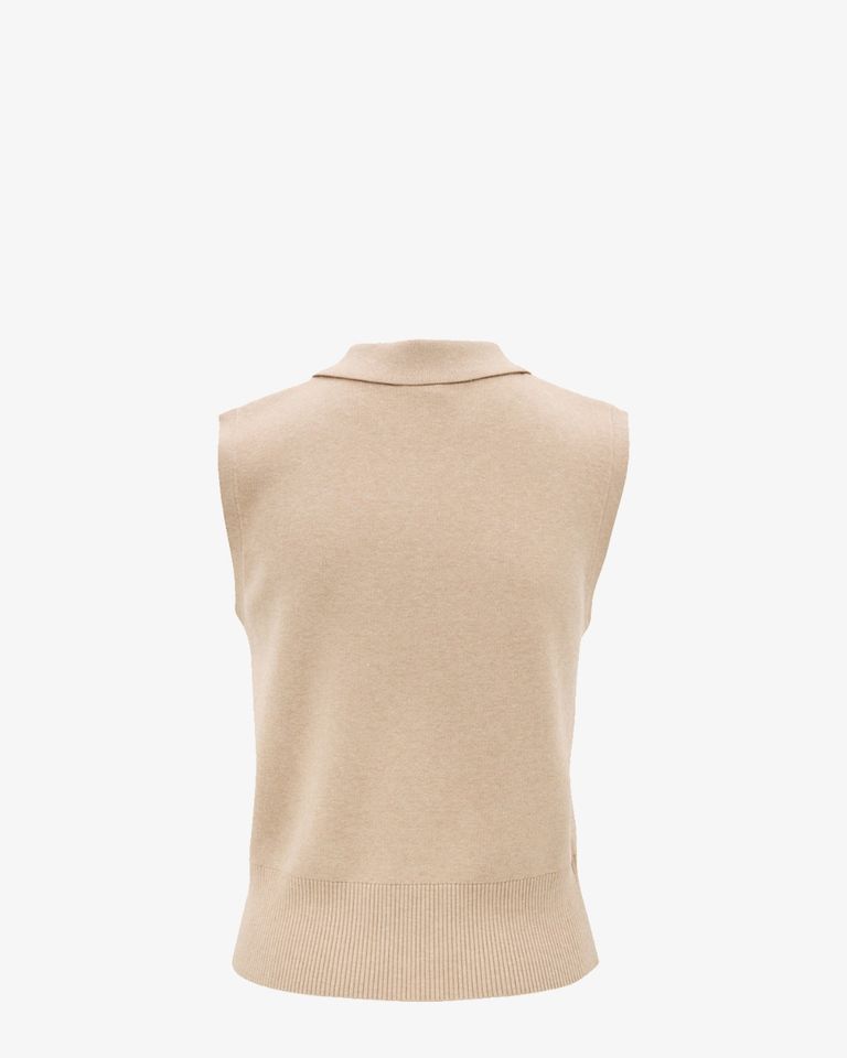 Olly Sleeveless Cardigan Beige Damesvest