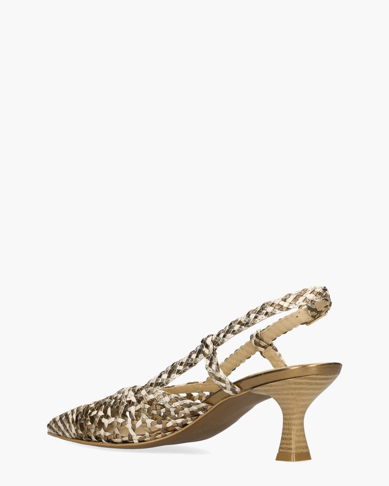 Lavanda Brons/Off-White Dames Slingbackpumps