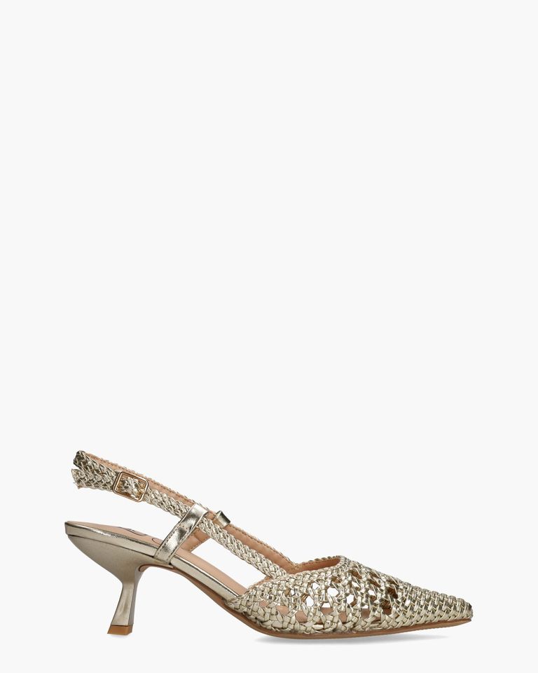 Waqi Goud Dames Slingbacks