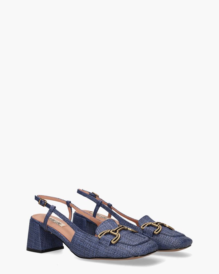 Renee Blauw Slingbackloafers